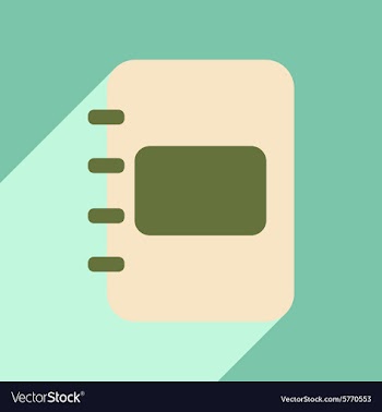 Flat with shadow icon and mobile application diary vector image
