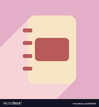 Flat with shadow icon and mobile application diary vector image