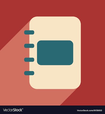 Flat with shadow icon and mobile application diary vector image