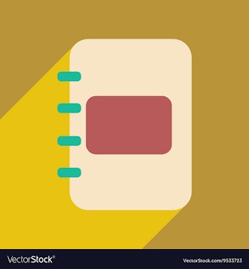 Flat with shadow icon and mobile application diary vector image