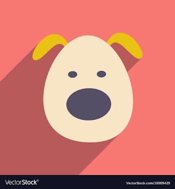 Flat with shadow icon and mobile application dog vector image