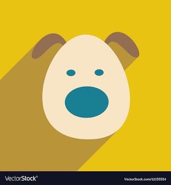 Flat with shadow icon and mobile application dog vector image