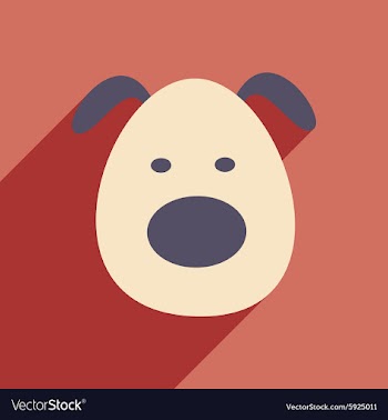 Flat with shadow icon and mobile application dog vector image
