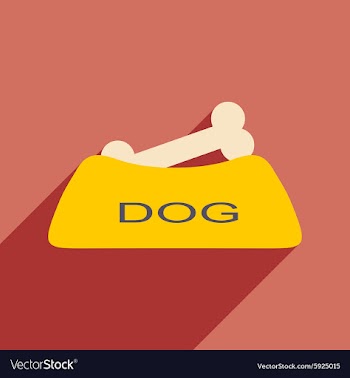 Flat with shadow icon and mobile application dog vector image