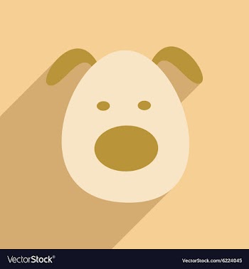 Flat with shadow icon and mobile application dog vector image