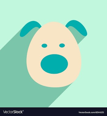 Flat with shadow icon and mobile application dog vector image