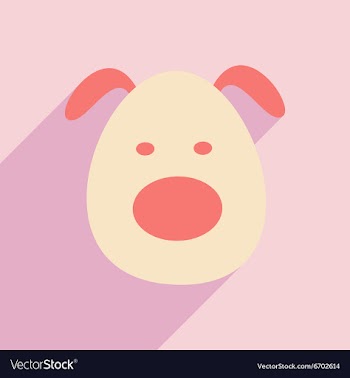 Flat with shadow icon and mobile application dog vector image