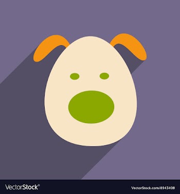 Flat with shadow icon and mobile application dog vector image