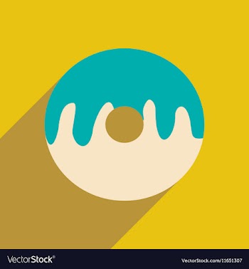 Flat with shadow icon and mobile application donut vector image