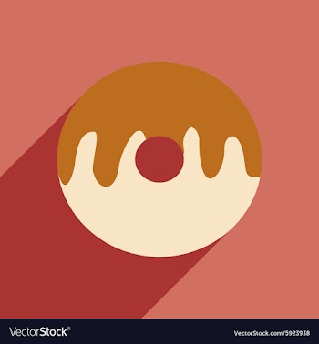 Flat with shadow icon and mobile application donut vector image
