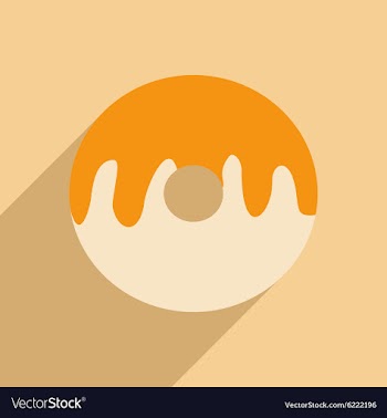 Flat with shadow icon and mobile application donut vector image