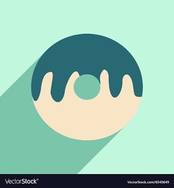 Flat with shadow icon and mobile application donut vector image