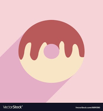 Flat with shadow icon and mobile application donut vector image