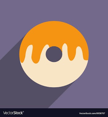 Flat with shadow icon and mobile application donut vector image