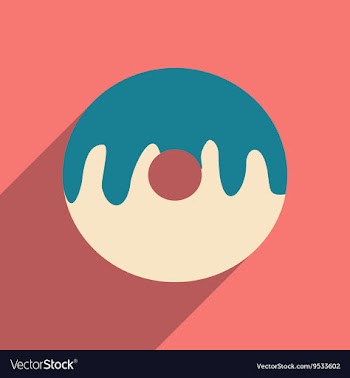 Flat with shadow icon and mobile application donut vector image