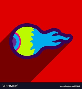 Flat with shadow icon and mobile application eye vector image