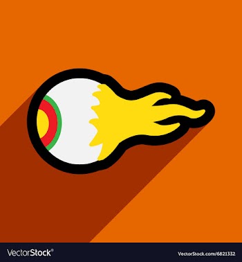 Flat with shadow icon and mobile application eye vector image