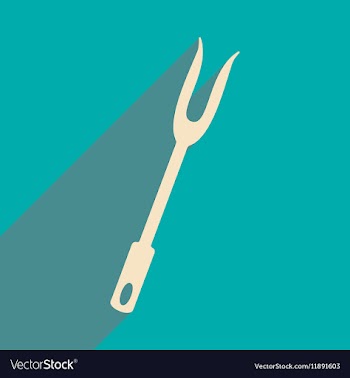 Flat with shadow icon and mobile application fork vector image