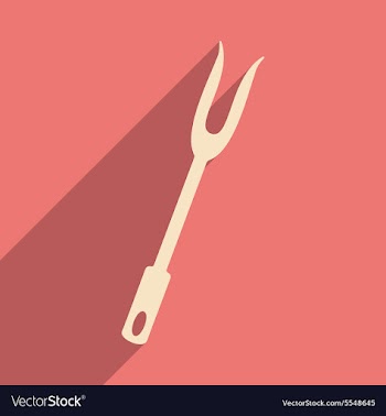 Flat with shadow icon and mobile application fork vector image