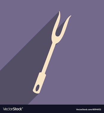 Flat with shadow icon and mobile application fork vector image