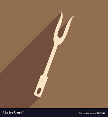 Flat with shadow icon and mobile application fork vector image