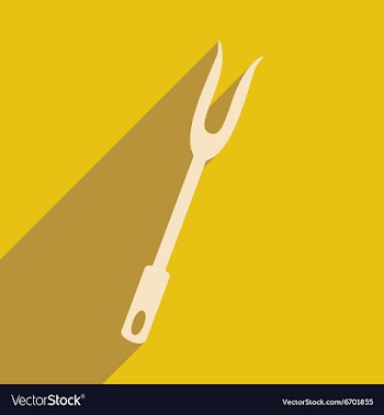 Flat with shadow icon and mobile application fork vector image
