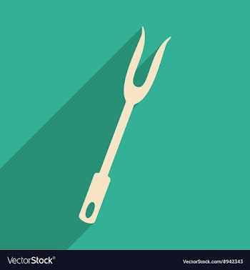 Flat with shadow icon and mobile application fork vector image