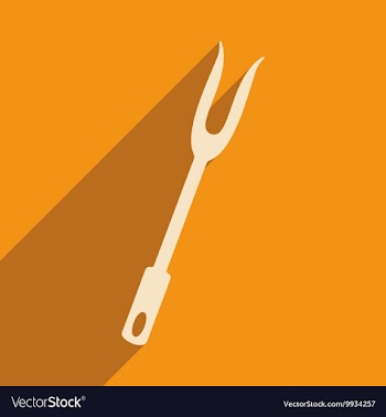 Flat with shadow icon and mobile application fork vector image
