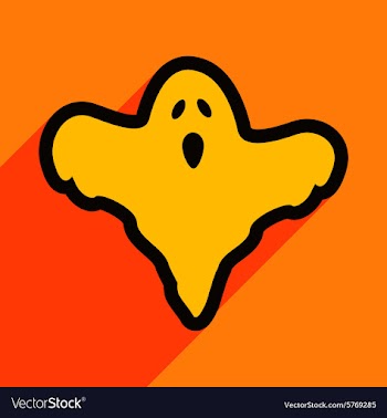 Flat with shadow icon and mobile application ghost vector image
