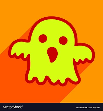 Flat with shadow icon and mobile application ghost vector image