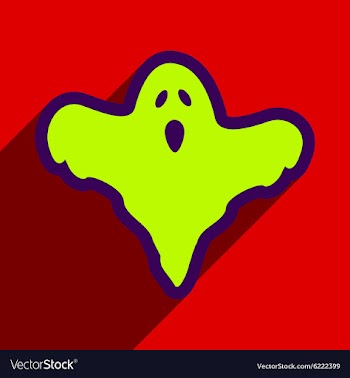 Flat with shadow icon and mobile application ghost vector image