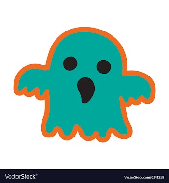 Flat with shadow icon and mobile application ghost vector image