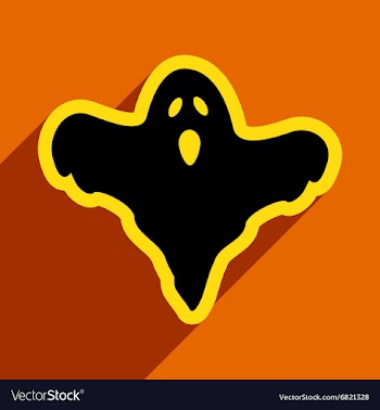Flat with shadow icon and mobile application ghost vector image