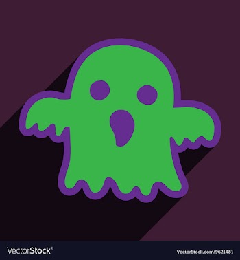 Flat with shadow icon and mobile application ghost vector image
