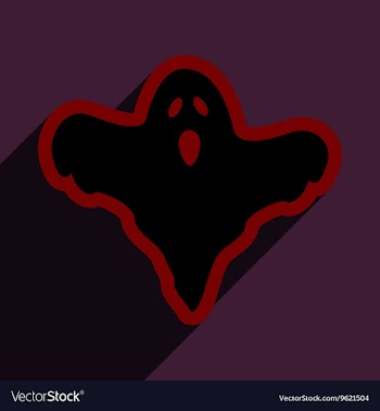 Flat with shadow icon and mobile application ghost vector image