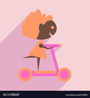Flat with shadow icon and mobile application girl vector image