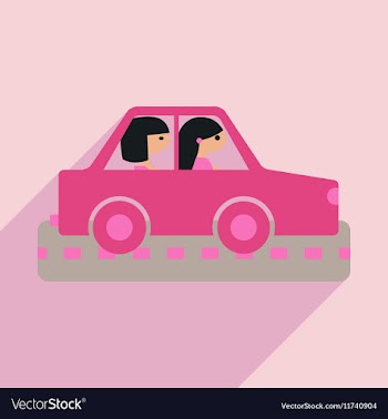Flat with shadow icon and mobile application girl vector image