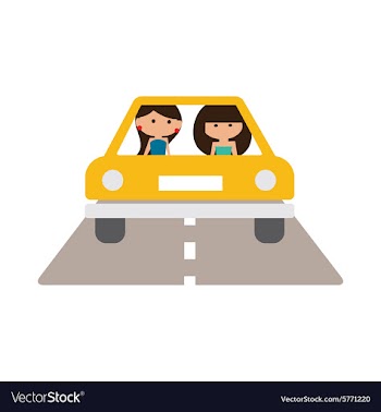 Flat with shadow icon and mobile application girl vector image