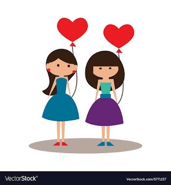 Flat with shadow icon and mobile application girl vector image
