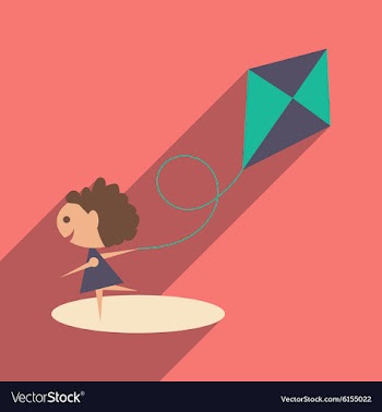 Flat with shadow icon and mobile application Girl vector image