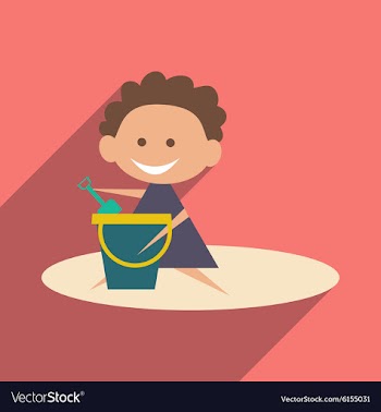 Flat with shadow icon and mobile application girl vector image