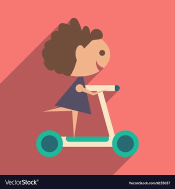 Flat with shadow icon and mobile application girl vector image