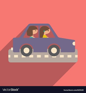 Flat with shadow icon and mobile application girl vector image