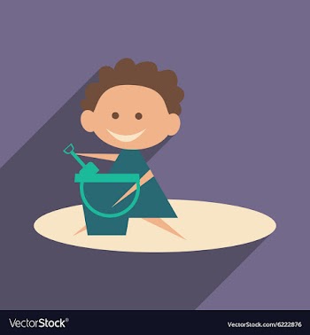 Flat with shadow icon and mobile application girl vector image