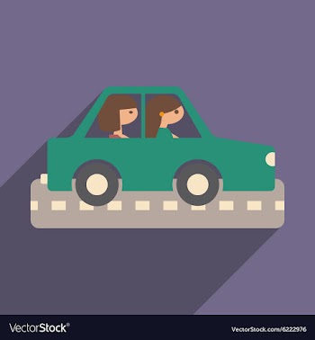 Flat with shadow icon and mobile application girl vector image