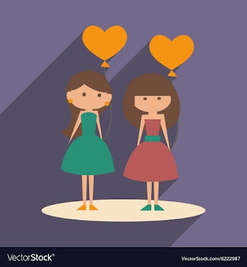 Flat with shadow icon and mobile application girl vector image
