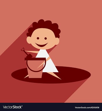 Flat with shadow icon and mobile application girl vector image