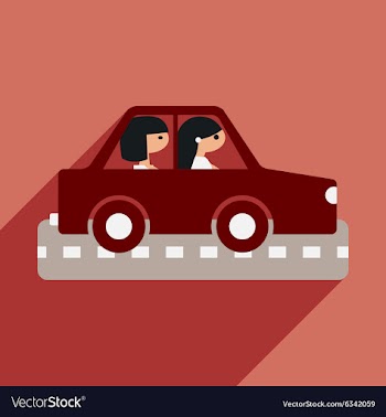 Flat with shadow icon and mobile application girl vector image