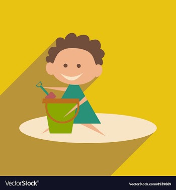 Flat with shadow icon and mobile application girl vector image