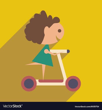 Flat with shadow icon and mobile application girl vector image